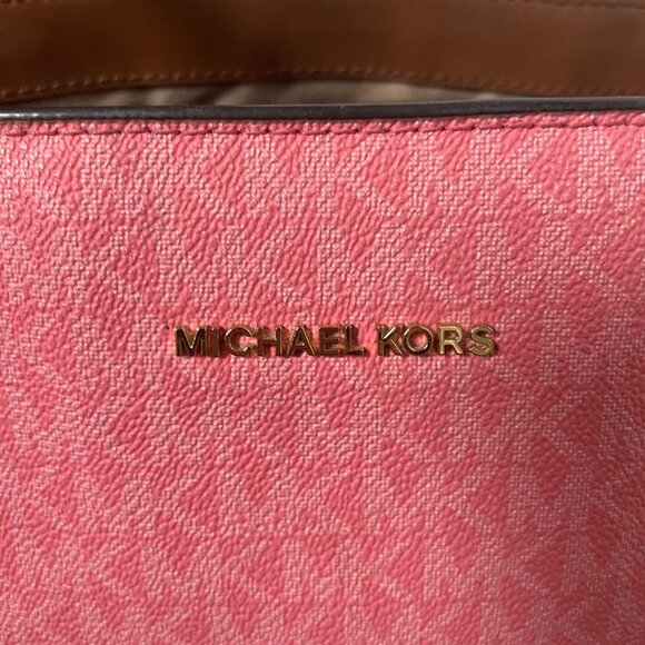 Michael Kors Voyager East/West Tote Pink Color-blocked signature logo - Picture 6 of 16